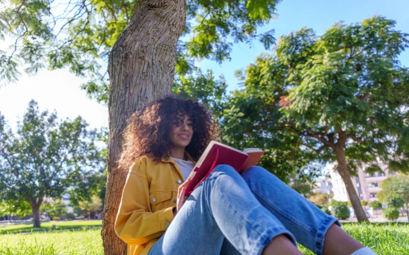 book in nature photoshoot, book in nature spring photoshoot, spring book in nature photoshoot