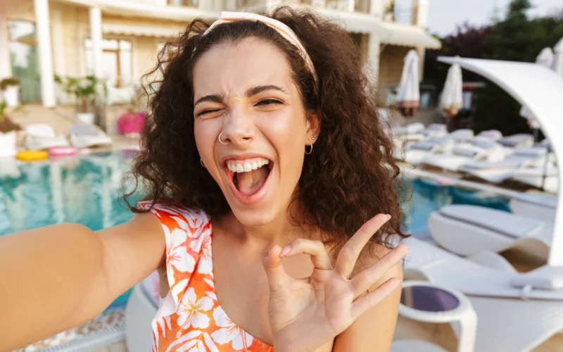 playful wink cute selfie poses