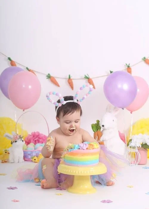 baby's first easter cake smash, creative ideas for baby pictures