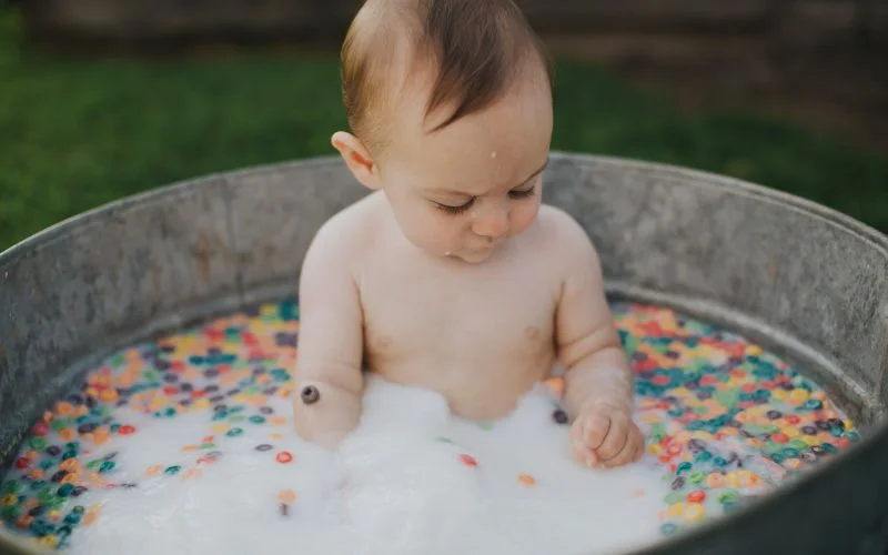 milk and cereal bath for babies