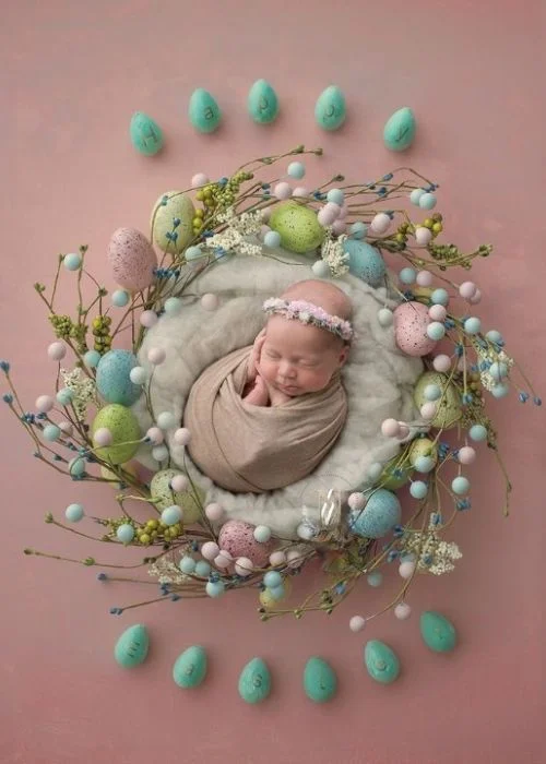 incorporate seasonal wreath in your photoshoot, spring wreath photography