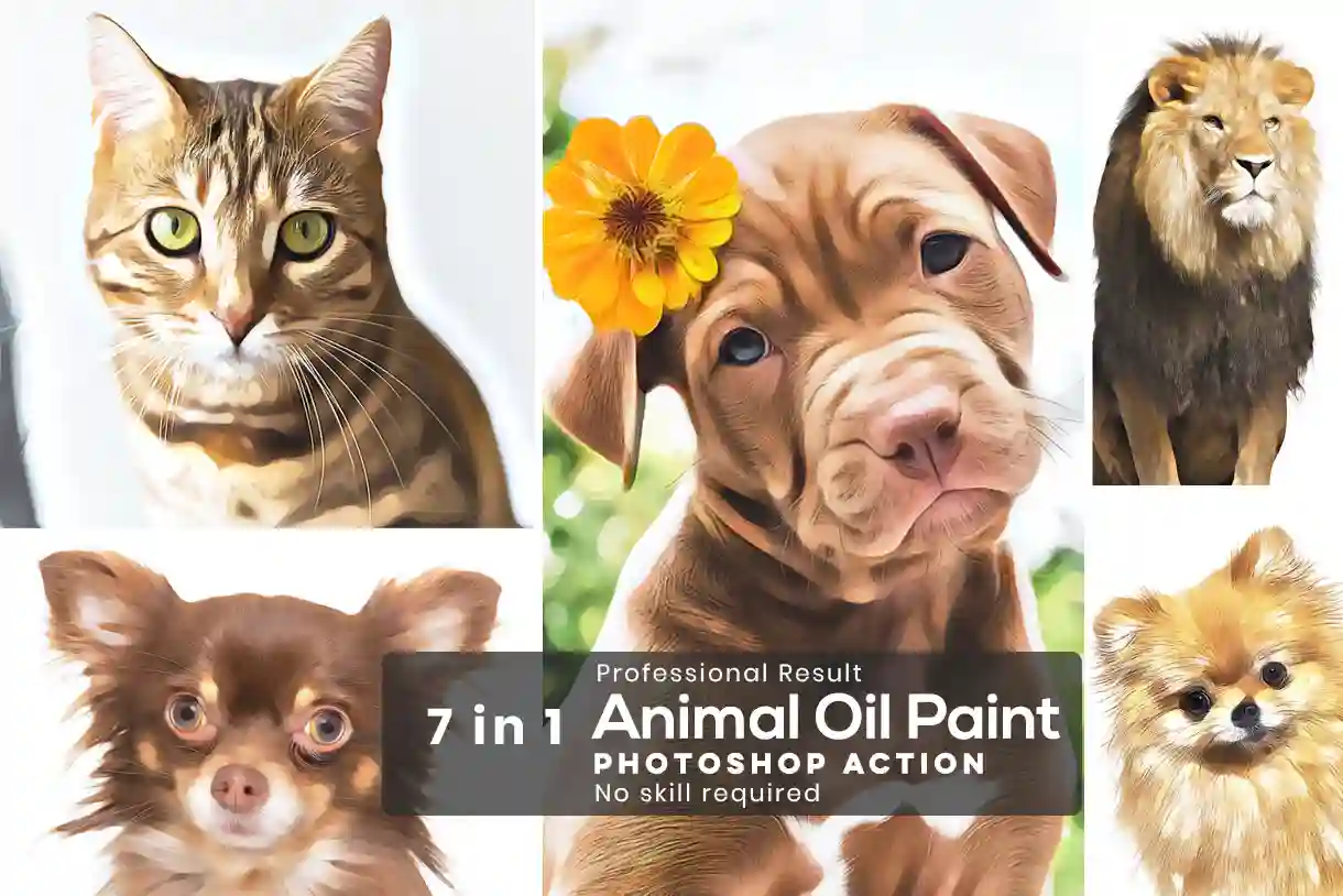 Animal Oil Painting, Oil painting effect in Photoshop