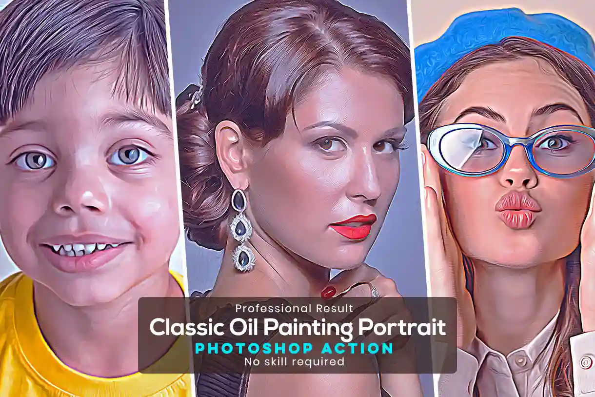 Classic Oil Painting Portraits, Portrait oil painting effect in Photoshop, photoshop painting effect