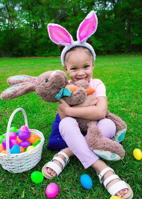 Stuffed Bunnies & Chicks Easter Props, Stuffed Bunnies Photos, infant easter picture ideas