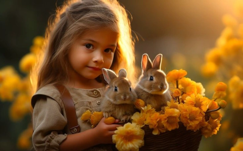 Sunset Easter Bunny Portrait Ideas, Easter Sunset Photo Ideas, Easter Bunny Photos