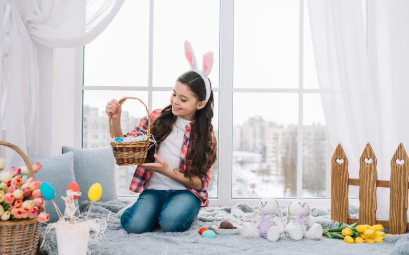 Cozy Easter Home Setup, Indoor Easter Photo Ideas