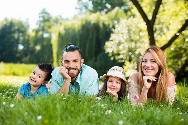Lying Down on the Grass Family Photoshoot Spring, family spring pictures