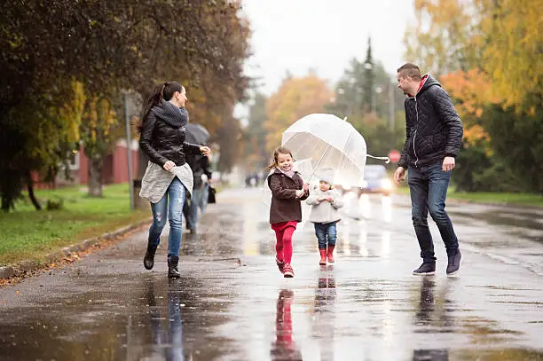 Rainy Day Chic Spring Family Photo Outfit