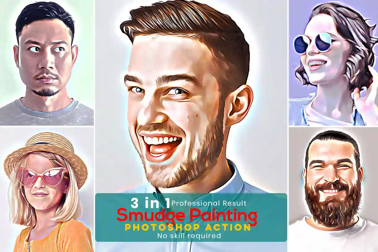 Smudge Painting Photo Effect, Photoshop Smudge Painting