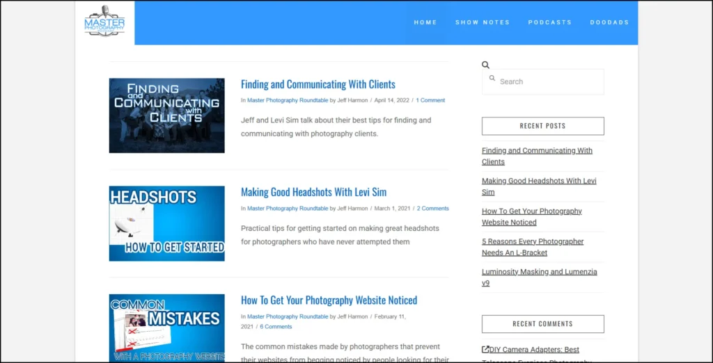 The Master Photography Podcast, Podcasts for photographers