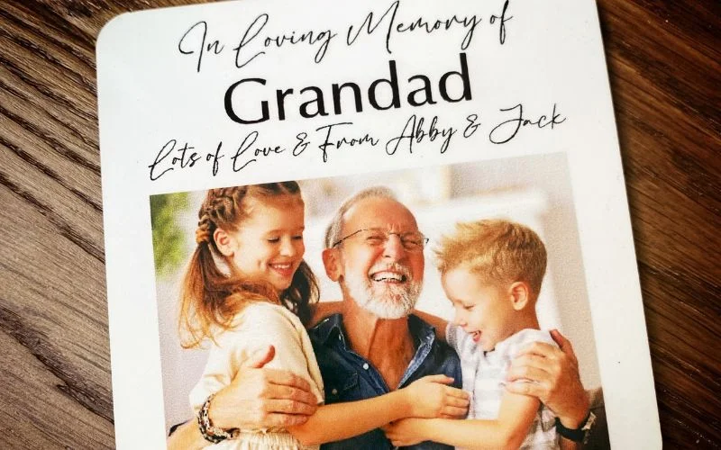 memorial picture ideas coasters, funeral photo keepsakes, in memory photo gifts, photo coaster memorials, memorial service favors