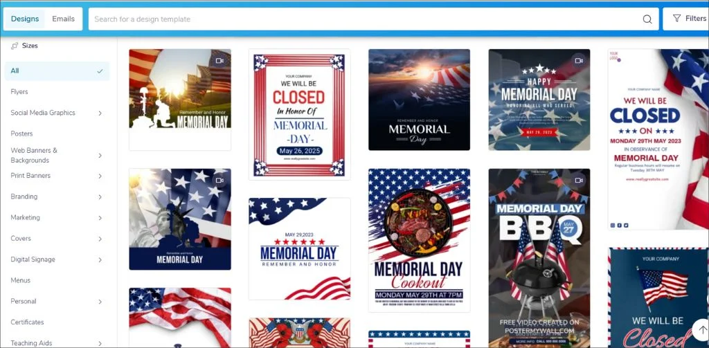 memorial day poster template free, memorial day social media templates, editable memorial day graphics
