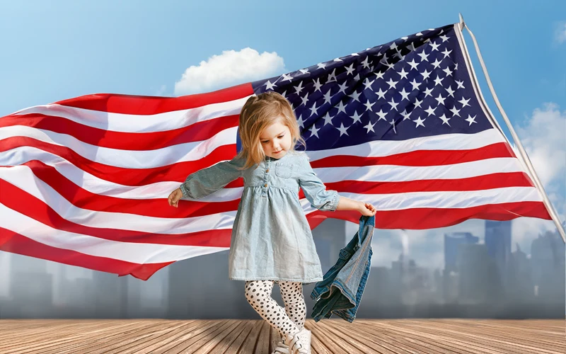 add the American flag in the backdrop of your image