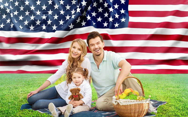 add the flag of USA in the backdrop of your family portraits