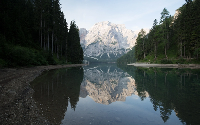 Braies Lake landscape editing tutorial Before