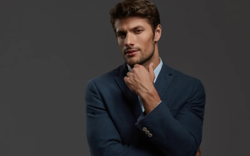 chin up pose for confident look