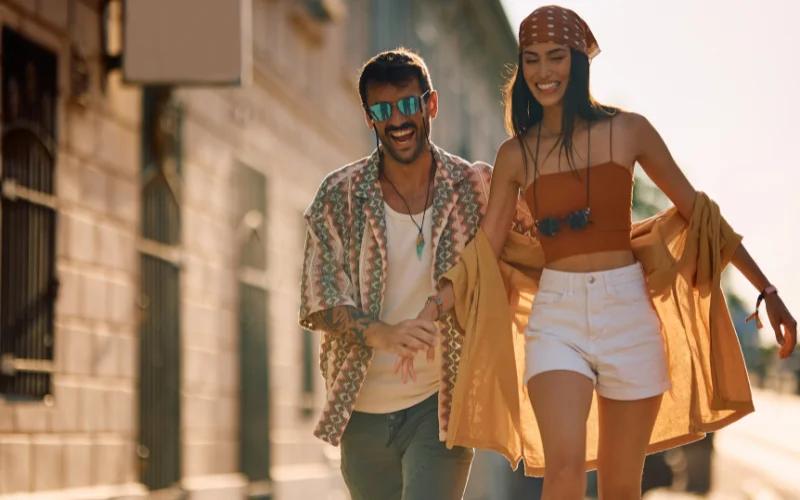 walking together as a couple