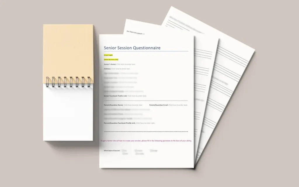 photography Questionnaire for clients