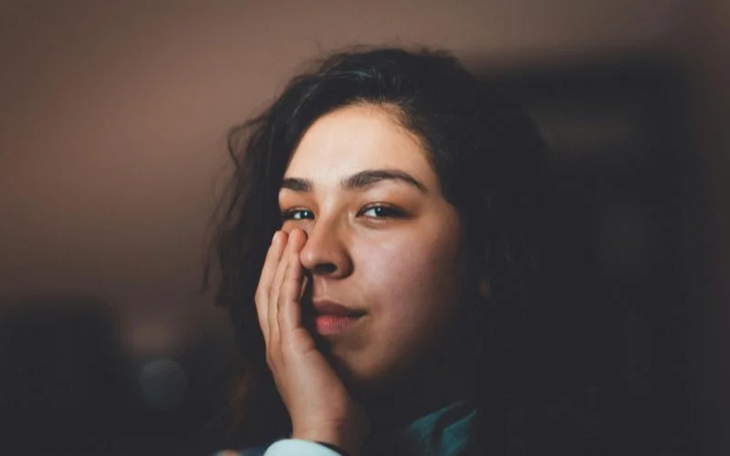 beautiful portrait of a woman in shadow