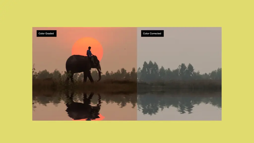 color grading vs color correction example, color grading examples