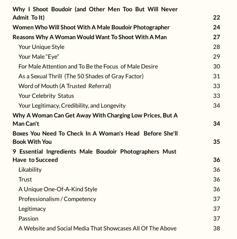 male photographers' guide to boudoir