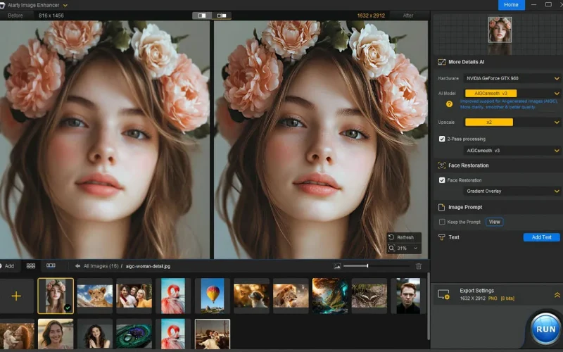 Ai photo retoucher, face restoration software, aiarty image enhancer